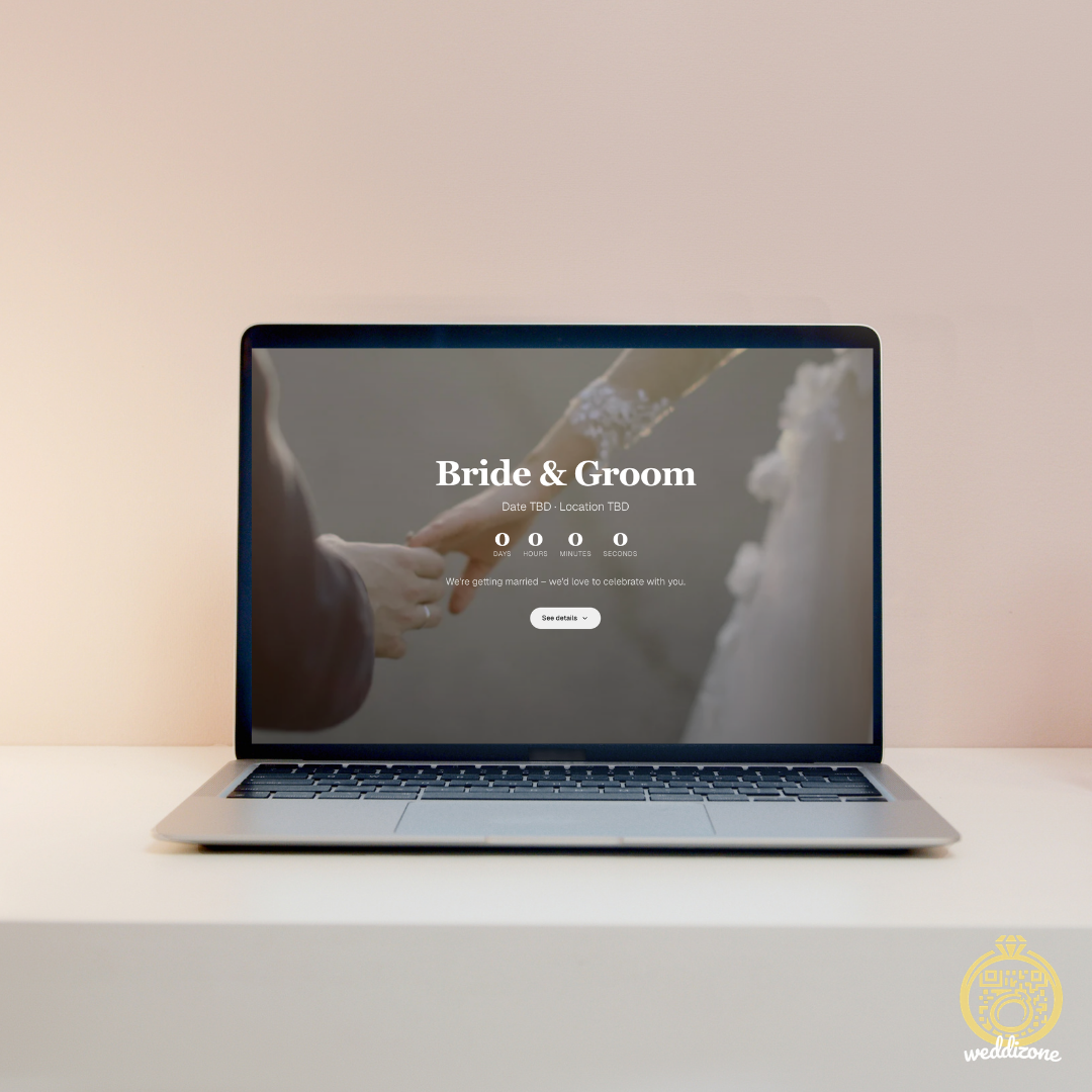 Bride and Groom wedding website template preview